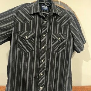 Wrangler Black Casual Pearl Snap